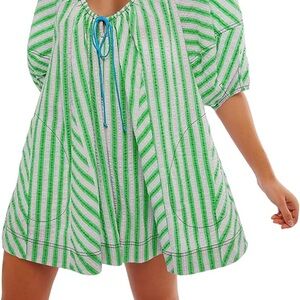 Amazon Green and White Striped Romper
